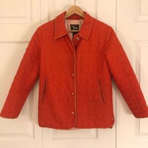 Orange Coach Quilted Logo Jacket